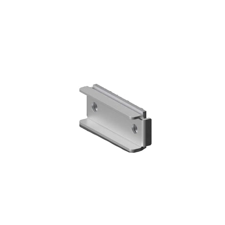 Edelstahlhalterung mit zwei Bohrungen, schräg vor weißem Hintergrund abgebildet – ideal für den Einbau in den Rittal KX ES 1.4301 Klemmenkasten von Rittal oder andere Anwendungen mit Edelstahlgehäusen.