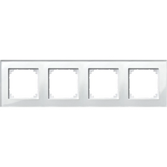 Merten M-PLAN Echtglasrahmen 4-fach Brillantweiß