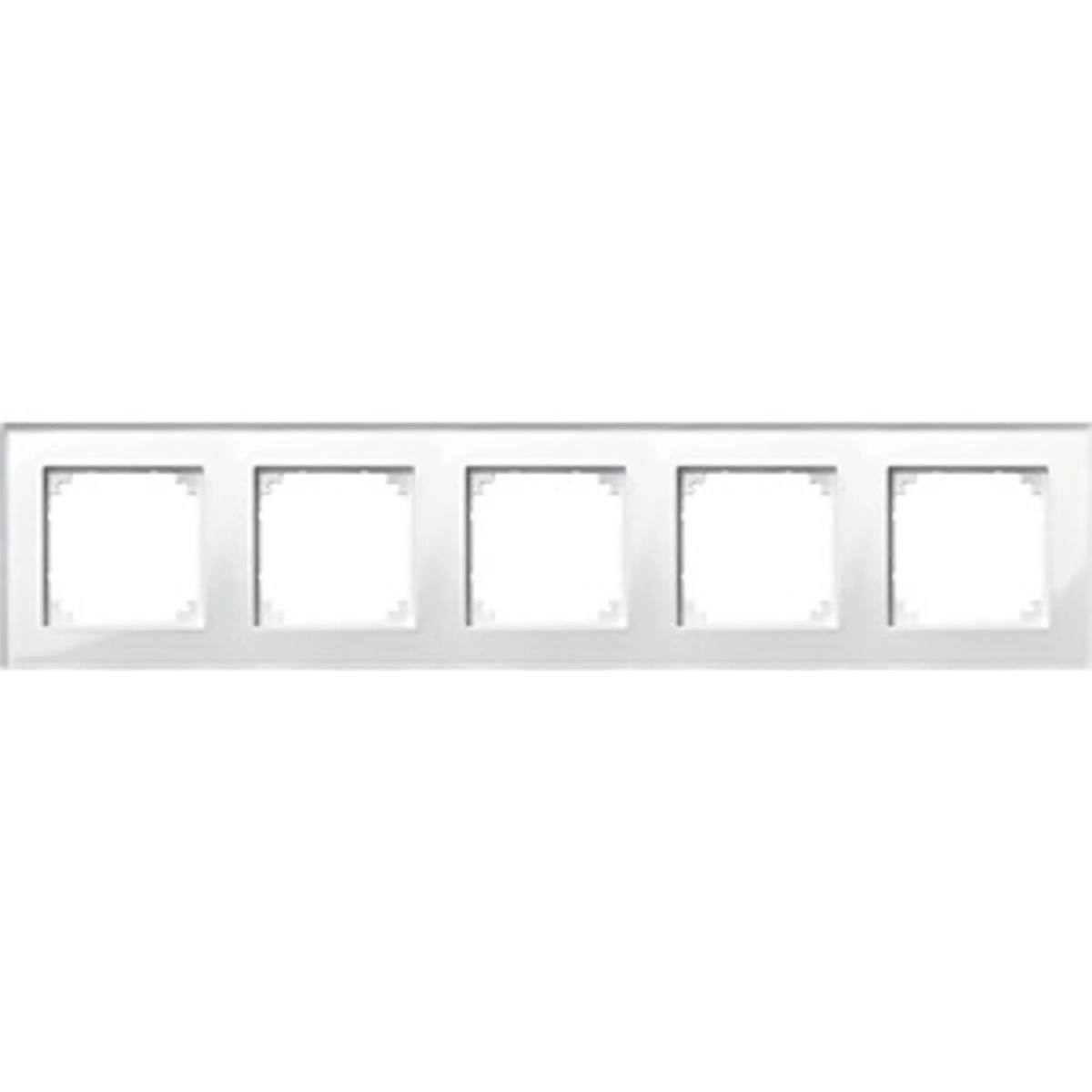 Merten M-PLAN Echtglasrahmen 5-fach Brillantweiß