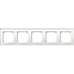 Merten M-PLAN Echtglasrahmen 5-fach Brillantweiß