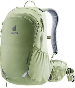 Der deuter Superbike 16 SL Bike Rucksack - grün verfügt über mehrere Fächer, Netzseitentaschen, gepolsterte Schultergurte und das Airstripes Rückensystem für hohen Tragekomfort.
