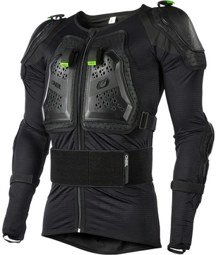 Die O'Neal Underdog V.24 Protektorenjacke in Größe M schwarz verfügt über harte Schulter-, Brust- und Ellbogenpolster für erstklassigen Schutz - ideal als Motorrad Schutzjacke oder MTB Protektor von O'Neal.