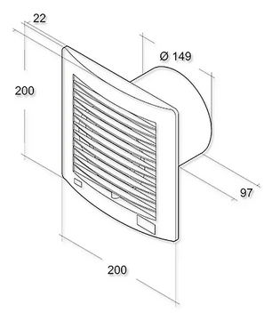 Air-Circle Air-Style 150 Ventilator - Edelstahl