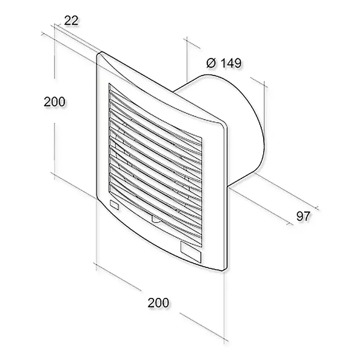Air-Circle Air-Style 150 Ventilator - Edelstahl