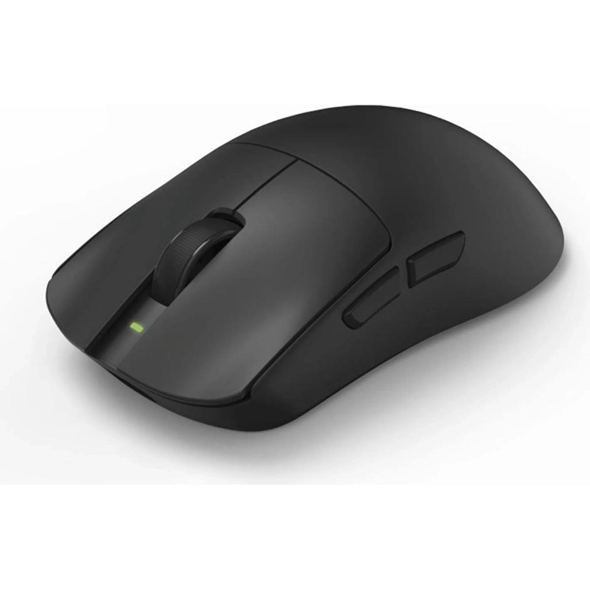 Die uRage Reaper 820 Gaming-Maus - Schwarz von uRage ist mit seitlichen Tasten, einem Pixart Sensor und einer grünen LED-Anzeige ausgestattet und wird auf einem weißen Hintergrund gezeigt.