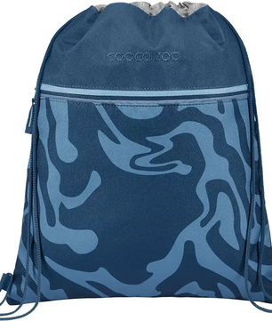 Der coocazoo MATE Kordelzugbeutel mit abstraktem Wellenmuster und Reißverschluss-Fronttasche ist die perfekte Ergänzung zum coocazoo MATE Schulrucksack-Set "Breaking Waves".