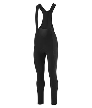 Die Gonso Sitivo TI BIB Frauen Fahrradhose in Größe 40, schwarz, mit SITIVO Sitzpolster und Schulterträgern - ideal als Winterradhose von Gonso, hier auf weißem Grund.
