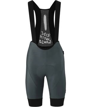 Die Gonso SQlab GO BIB Damen Fahrradhose in Größe 36, schwarz, verfügt über schwarze Riemen, ein Mesh-Rückenteil, ein SQlab-Sitzpolster für Komfort und stilvolle Textdetails - ideal für Radfahren-Enthusiasten.