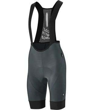 Die Gonso SQlab GO BIB Damen Fahrradhose in Größe 36, schwarz, überzeugt mit schwarzen Trägern, Mesh-Rückenteil und SQlab Sitzpolster-ideal für Radfahrerinnen und präsentiert vor weißem Hintergrund.