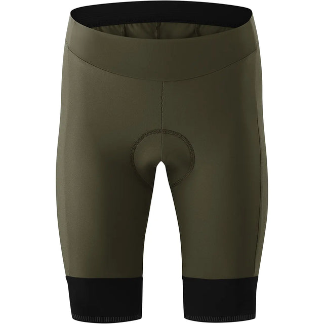 Die Gonso Sitivo Radhose in Größe 34, in braun, von Gonso verfügt über ein bequemes Sitzpolster und ist von vorne auf weißem Grund abgebildet. Ideal für Rennrad- und Gravel-Touren.