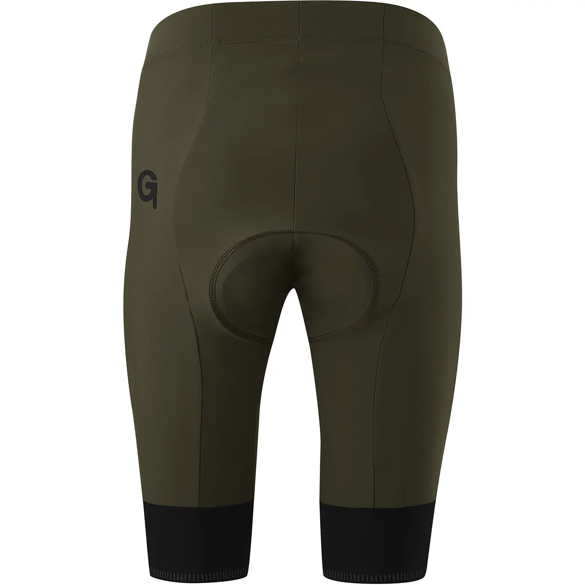 Die Gonso Sitivo Radhose in Größe 34, braun, verfügt über einen gepolsterten Sitz für Komfort auf Straßen- und Schotter-Touren und hat ein kleines schwarzes G-Logo auf der linken Seite.