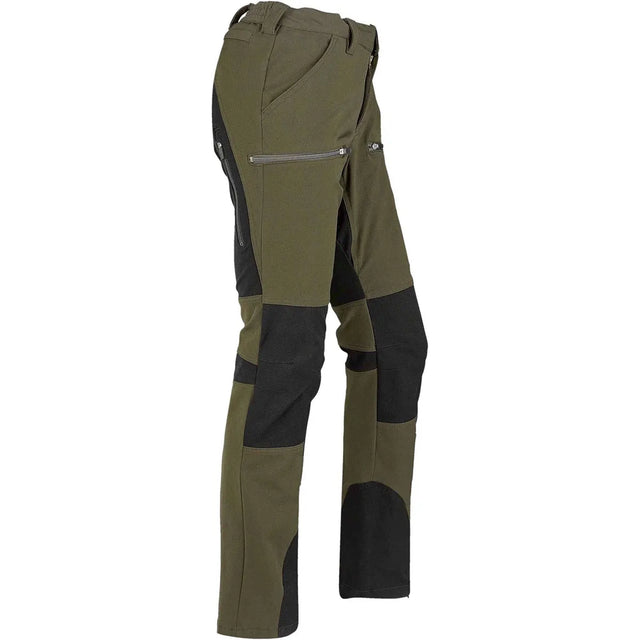 Die Hubertus EMMA Stretch Jagdhose in Größe 50 (grün) ist mit Reißverschlusstaschen, verstärkten Knien und Gesäß sowie Stretchmaterial für hohen Tragekomfort ausgestattet und damit die ideale Outdoor-Hose für jedes Abenteuer.