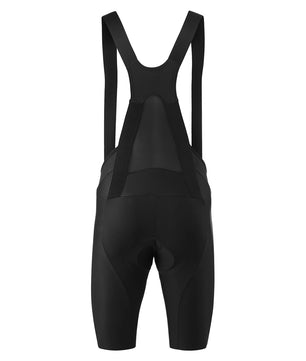 Die GONSO Ride Miles Bib Circle Long M Radhose in Größe XL, schwarz, von Gonso verfügt über Schulterträger und ist für lange Distanzen konzipiert-ideal als nachhaltige Radhose. Abgebildet von hinten auf einem schlichten weißen Hintergrund.