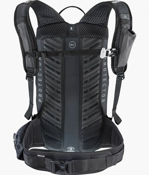 Der Evoc FR Lite Race 10L S Fahrradrucksack in grau verfügt über einen schützenden LiteShield Plus Rückenprotektor, gepolsterte Schultergurte, Hüftgurt und Netzrücken - ideal als Enduro-Rucksack für Ihr nächstes Abenteuer.