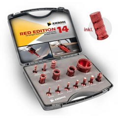 Amboss Red Edition 14 Diamant-Bohrkronen-Set - rot