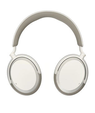 Sennheiser ACCENTUM Wireless Kopfhörer in Weiß mit Hybrid-ANC und gepolstertem Kopfband, dargestellt vor weißem Hintergrund.