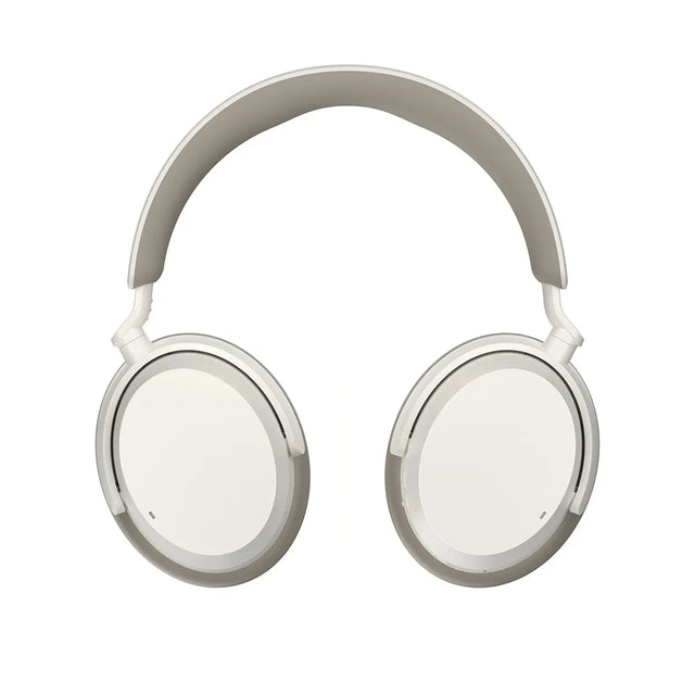 Sennheiser ACCENTUM Wireless Kopfhörer in Weiß mit Hybrid-ANC und gepolstertem Kopfband, dargestellt vor weißem Hintergrund.
