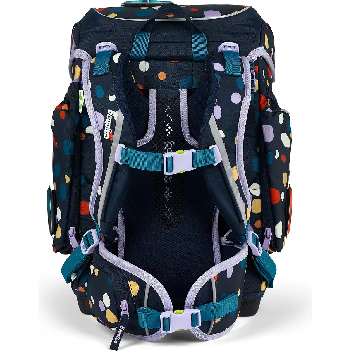 Der ergobag Cubo "Bärnsteinhöhle" Schulranzen-Set 5-teilig besticht durch sein farbenfrohes Design, die gepolsterten Gurte und die vielen Fächer - ein ergonomischer Rucksack für den täglichen Komfort.