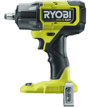 Der Ryobi RIW18X Akku-Schlagschrauber von Ryobi in grün, abgebildet von der Seite, verfügt über einen bürstenlosen Motor für mehr Leistung.