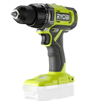 Ein grüner Ryobi ONE+ RDD18 Akku-Bohrschrauber von Ryobi ist vor einem weißen Hintergrund abgebildet. Dieser vielseitige 18-V-Akku-Bohrschrauber bietet zuverlässige Leistung und ein modernes Design und eignet sich somit ideal sowohl für Heimwerker als auch für professionelle Anwender.