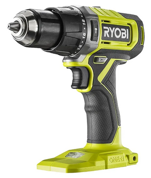 Ein grüner Ryobi ONE+ RPD18-2C42S Akku-Schlagbohrschrauber von Ryobi, kabellos und ohne eingelegten Akku abgebildet.