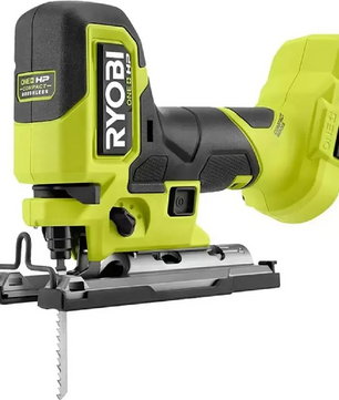 Die Ryobi 18V ONE+ HP Compact RJS18BX-0 Akku-Stichsäge in Grün, abgebildet ohne aufgesetzten Akku.