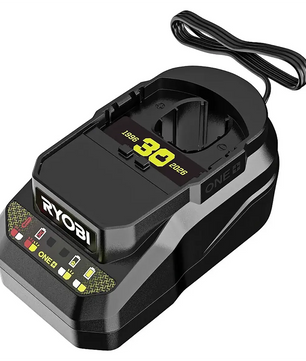 Ryobi RC18120B-140X ONE+ Akku & Ladegerät – grün: Schnellladegerät mit Kontrollleuchten und Netzkabel, passend für den 4,0-Ah-Lithium+-Akku.