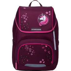 Das Schneiders Ergojet Floral Fantasy Schulranzen-Set - 6-teilig besticht durch pinke Akzente, florale Muster und ein Einhorn-Patch. Das leichte, ergonomische Design sorgt für bequemes Tragen.