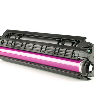 Oki 46471102 Toner - magenta von Oki, mit einem eleganten schwarzen Gehäuse auf weißem Hintergrund. Kompatibel mit OKI Drucksystemen.