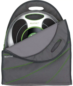 Ein Revitive 1102 REV BAG Tragetasche in schwarz mit grünen Akzenten und einem Griff, teilweise mit einem Revitive Gerät.