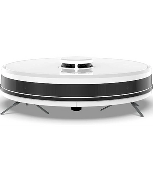 Der AENO RC2S Saugroboter in Weiß mit Wischfunktion und LiDAR-Navigation steht frontal vor schlichtem Hintergrund.