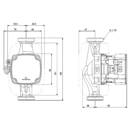Grundfos ALPHA2 GO 25-60 180 Umwälzpumpe - schwarz