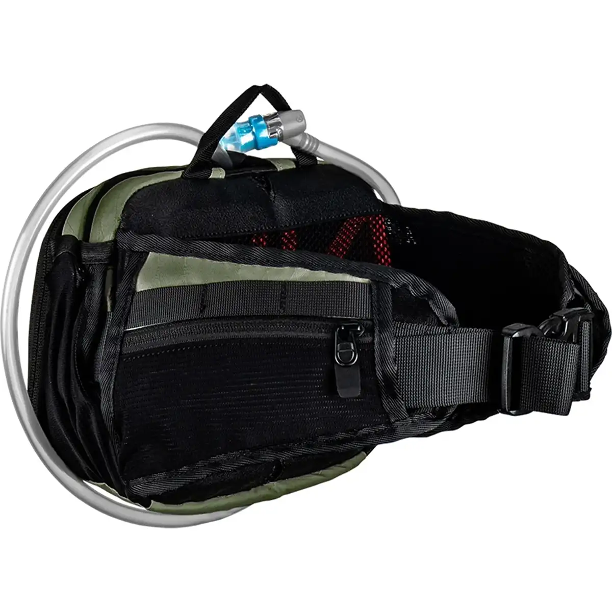 Der grüne Leatt Hydration Core 1.5 Trinkgürtel von Leatt bietet eine Trinkblase, Schlauch und Reißverschlusstasche-ideal für Bike-, Wander- und Trailriding-Touren.