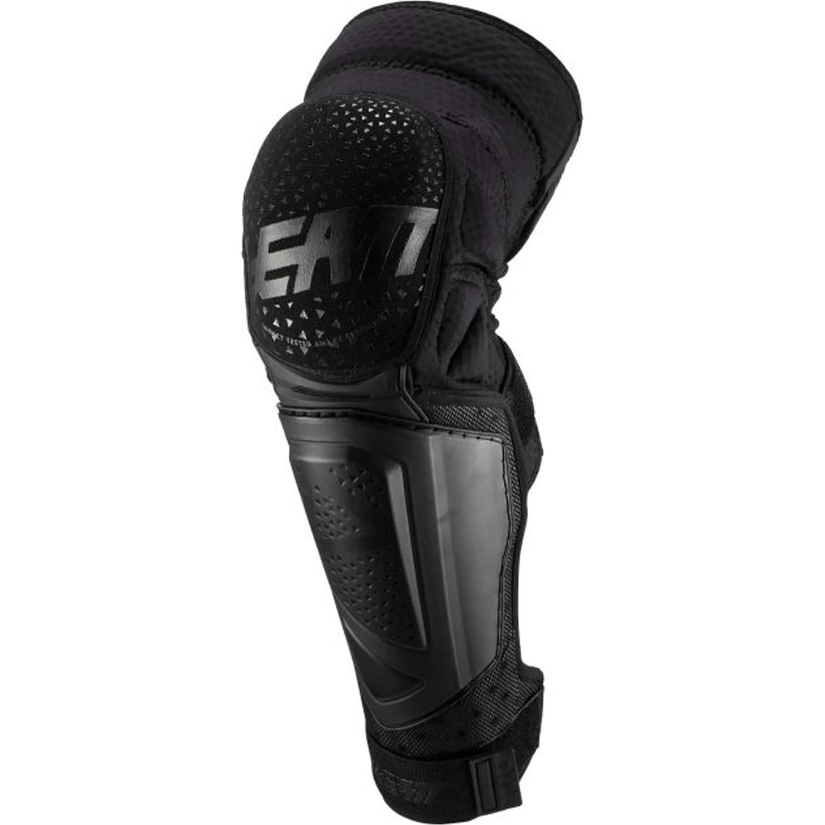Leatt 3DF Hybrid EXT Knie-/Schienbeinschoner in Größe XXL, schwarz, mit strukturiertem Polster und verstellbaren Riemen für optimalen Schutz - inklusive Leatt-Logo.