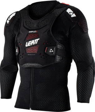 Das Leatt Protektor AirFlex Protektorenshirt in Größe M (schwarz) bietet fortschrittlichen Komfort und Schutz mit AirFlex Technologie - ideal als Motocross Oberkörperschutz oder Mountainbike Protektor. Mit Mesh-Ärmeln, Brustplatte und Leatt-Branding.