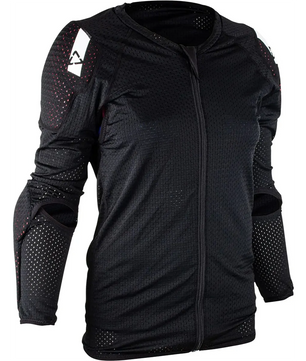Das Leatt Body Protector AirFlex Protektorenshirt für Frauen (Größe M, schwarz) verfügt über gepolsterte Schultern und Ellbogen - ideal für die Sicherheit beim Sport oder Radfahren.