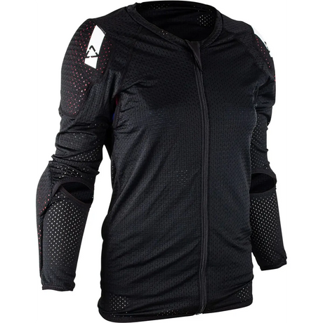 Das Leatt Body Protector AirFlex Protektorenshirt für Frauen (Größe M, schwarz) verfügt über gepolsterte Schultern und Ellbogen - ideal für die Sicherheit beim Sport oder Radfahren.