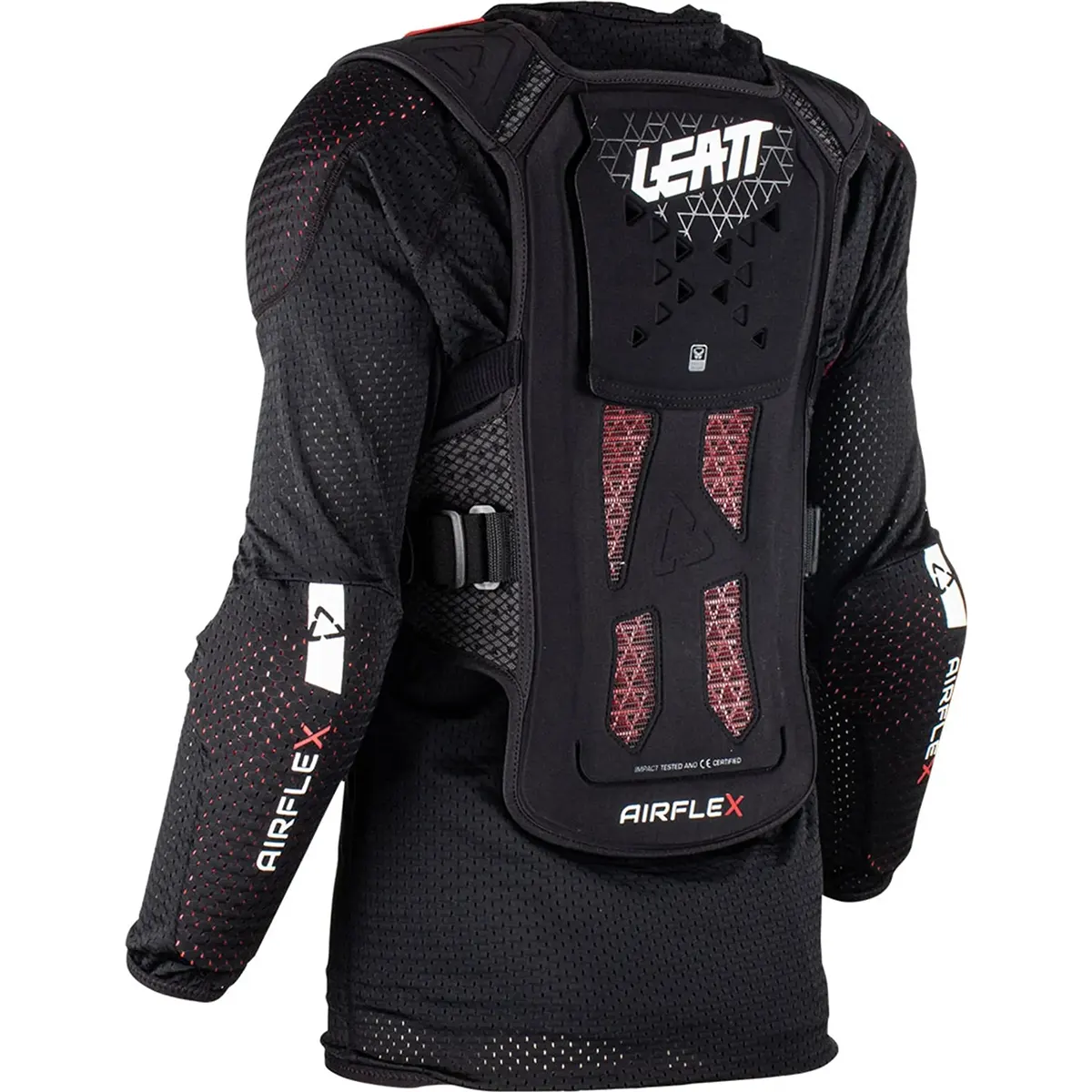 Das Leatt Body Protector AirFlex Woman Protektorenshirt, Größe M in schwarz, bietet Rücken-, Schulter- und Ellbogenschutz - ideal für Frauen, die zuverlässigen Motocross-Schutz und Komfort suchen.