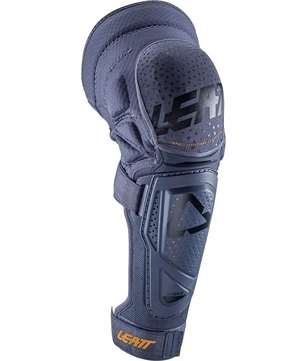 Leatt 3DF Hybrid EXT Knie-/Schienbeinschoner in Größe S/M, grau - robuster Knieschutz mit Polsterung und Logo, ideal für Motocross oder Enduro.
