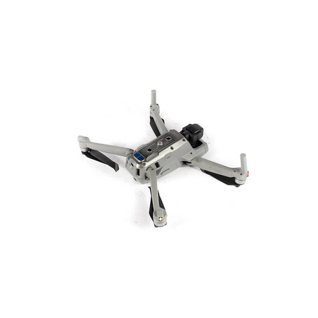 Die graue DJI Mavic Air 2 Drohne von DJI wird von oben mit ausgefahrenen Propellerarmen auf weißem Hintergrund gezeigt - ideal für die Aufnahme atemberaubender 4K-Videos.