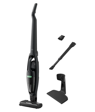 AEG CLEAN 5000 AS52B21OKO Akku-Staubsauger in Schwarz, ein 2-in-1-Stabstaubsauger mit abnehmbaren Teilen und Ladestation, präsentiert vor weißem Hintergrund.