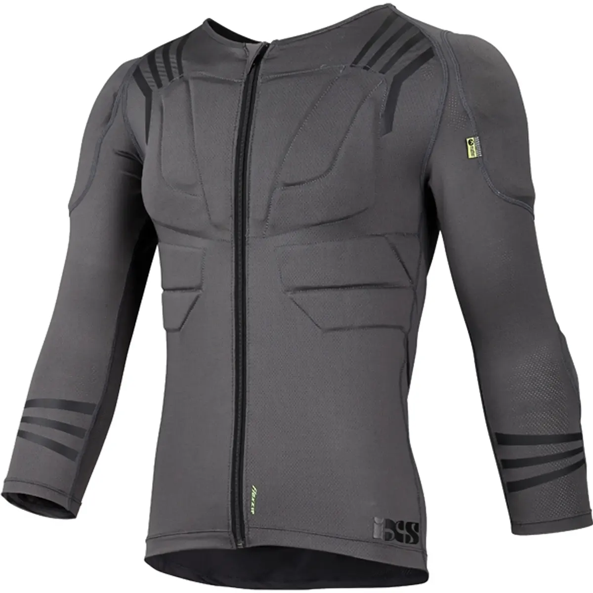 Der IXS Sports Division Trigger Oberkörperschutz in Größe M, grau, von IXS bietet zuverlässigen Oberkörperschutz mit schwarzen Akzenten und einem Frontreißverschluss - ideal für Enduro-Abenteuer.