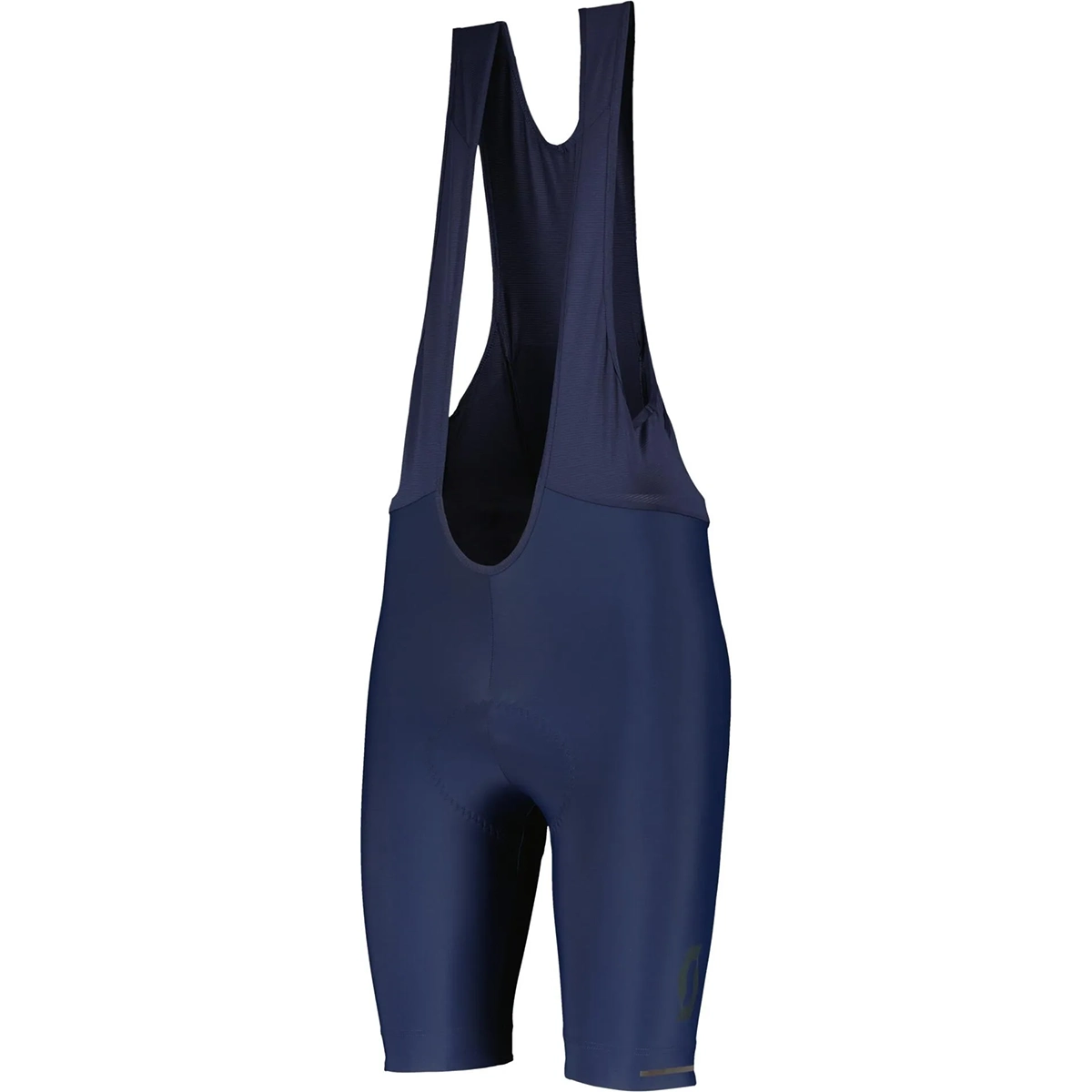 Scott Endurance +++ Bibshorts M's Fahrradhose in blau von Scott, mit Trägern für Langstreckenkomfort, auf weißem Hintergrund präsentiert.
