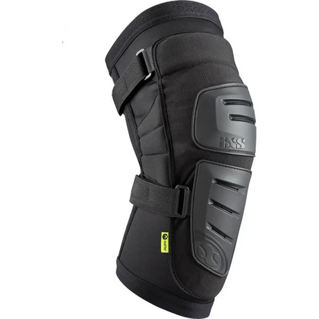 Der IXS Sports Division Trigger Race Knieschützer (Größe L, schwarz) verfügt über verstellbare Riemen und eine Hartschale als Aufprallschutz, ideal für den Sport, den Einsatz im Bikepark oder zur Unterstützung bei Verletzungen.