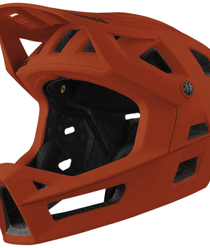 Der IXS Trigger FF MTB-Helm Größe L/XL in orange zeichnet sich durch große Belüftungsöffnungen, ein kantiges Seitenprofil und fortschrittliche Inmould-Technologie für verbesserte Haltbarkeit aus.