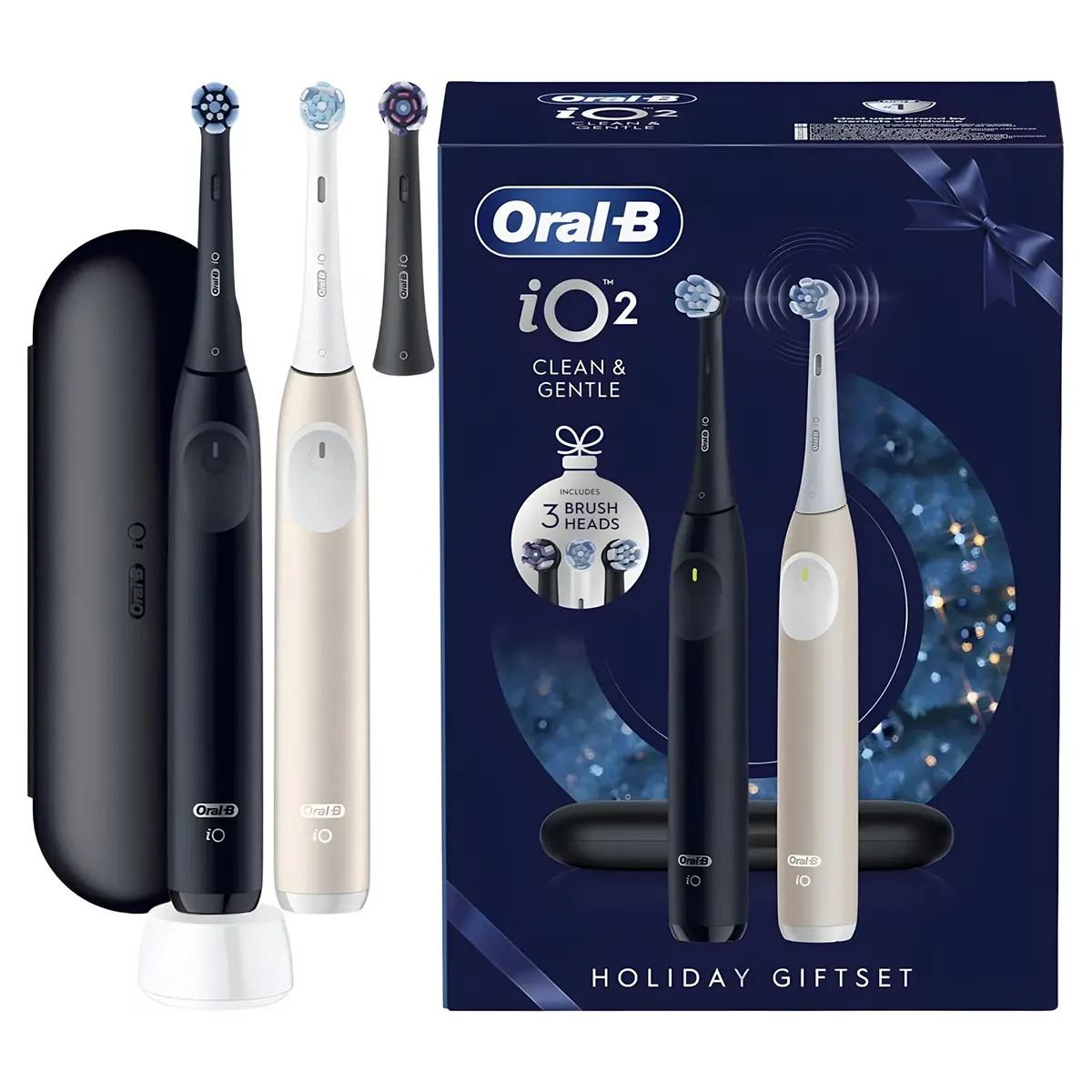 Oral-B iO Series 2 Duo Holiday Edition Elektrische Zahnbürsten Schwarz/Pink