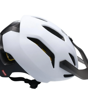 Der Dainese Linea 03 MIPS Größe: S/M - weiß Mountainbike-Helm verfügt über Belüftungsschlitze, MIPS-Technologie für zusätzliche Sicherheit und einen verstellbaren Kinnriemen. Abgebildet in Weiß und Schwarz von der Seite. Marke: Dainese.