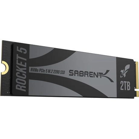Die SABRENT Rocket 5 SB-RKT5-2TB NVMe SSD (schwarz) bietet 2 TB Kapazität, PCIe 5.0-Geschwindigkeiten und einen M.2 2280-Formfaktor für ultraschnelle, zuverlässige Speicherleistung.