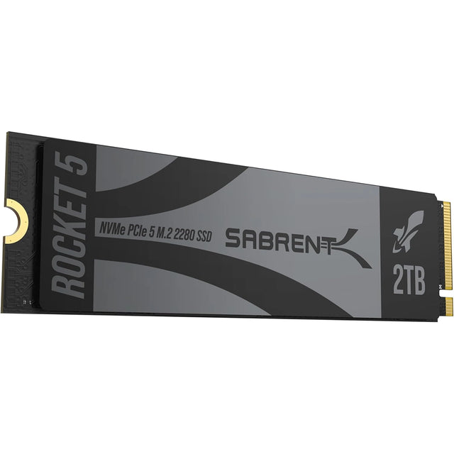 Die SABRENT Rocket 5 SB-RKT5-2TB NVMe SSD (schwarz) bietet 2 TB Kapazität, PCIe 5.0-Geschwindigkeiten und einen M.2 2280-Formfaktor für ultraschnelle, zuverlässige Speicherleistung.