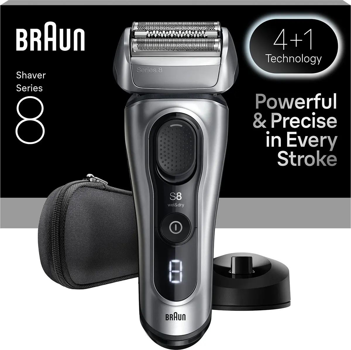 Braun Series 8 8617s Elektrorasierer Silber/Schwarz